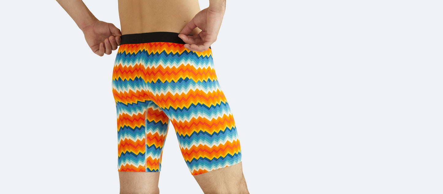 Long Boxer Brief w/ Fly | Groovy Chevron