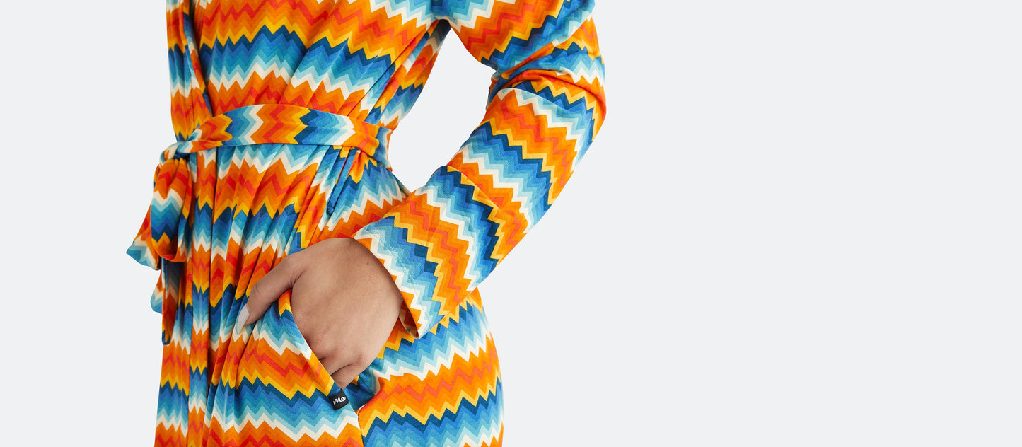 Women's Modal Robe | Groovy Chevron