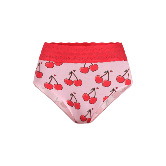 FeelFree Lace High-Waisted Brief | Pair of Cherries