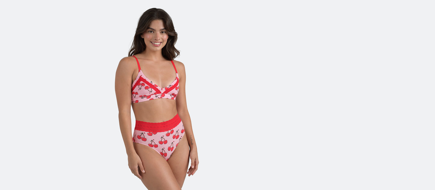 FeelFree Lace High-Waisted Brief | Pair of Cherries