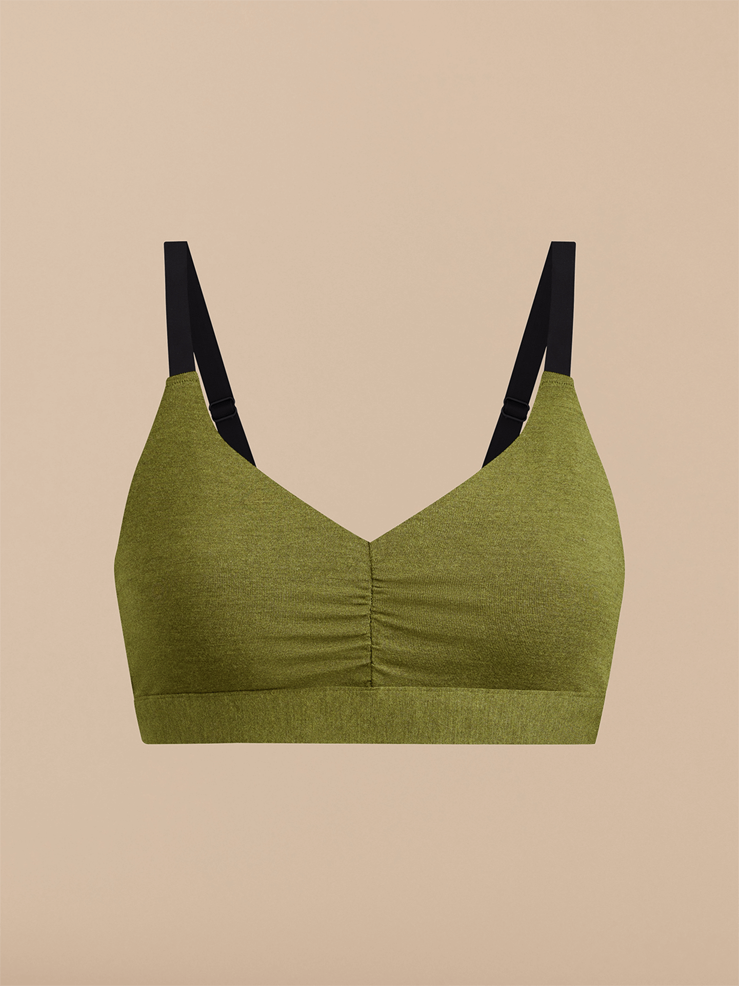 Curvy FeelFree Ruched Bralette | Heather Olive