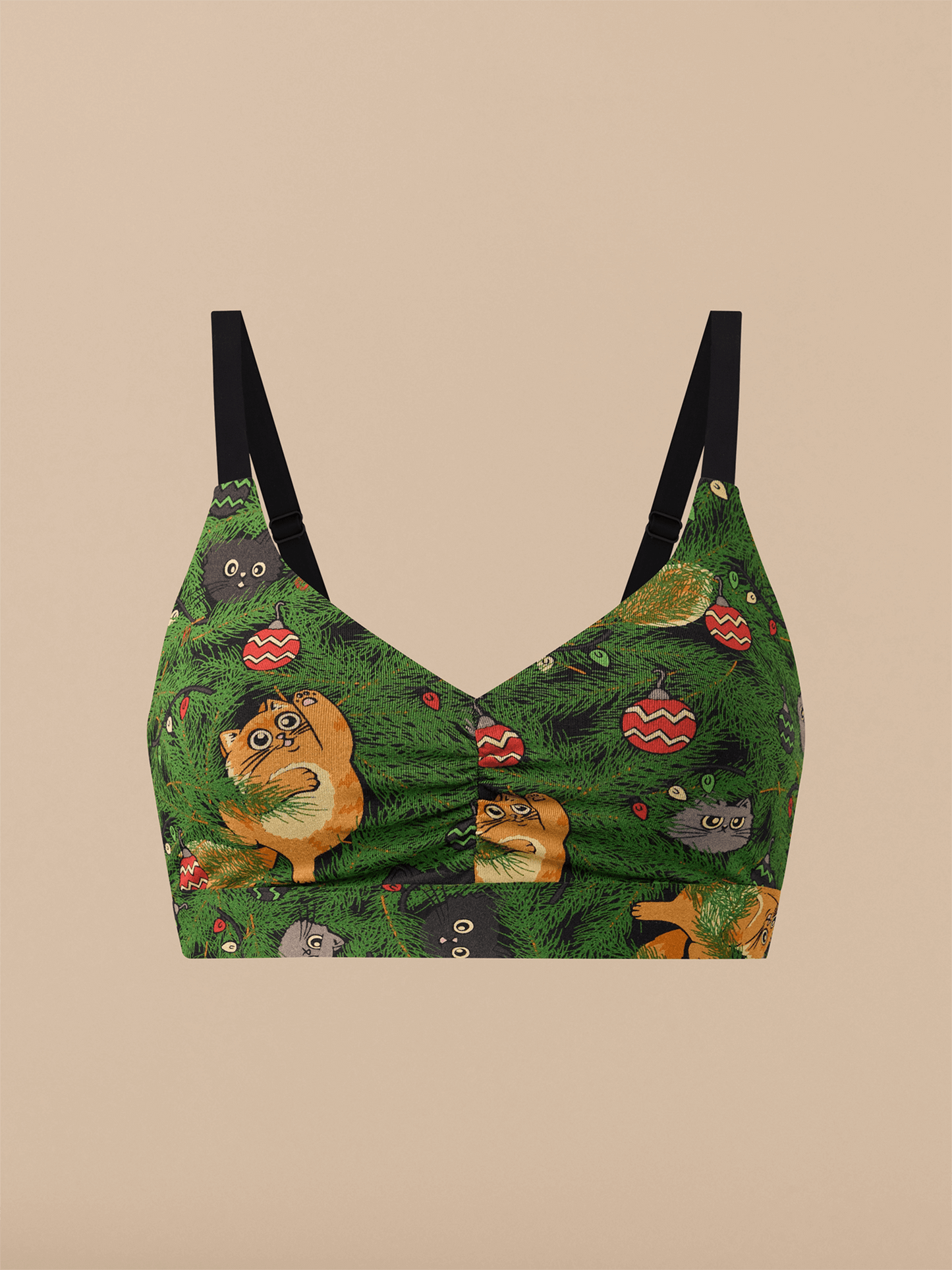 Curvy FeelFree Ruched Bralette | Meowy Christmas