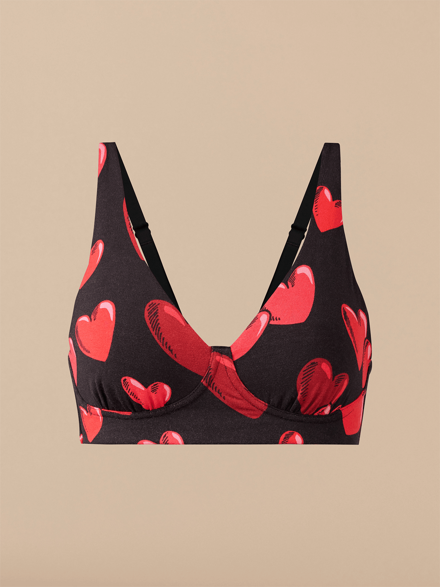 FeelFree Longline Bralette | Floating Hearts