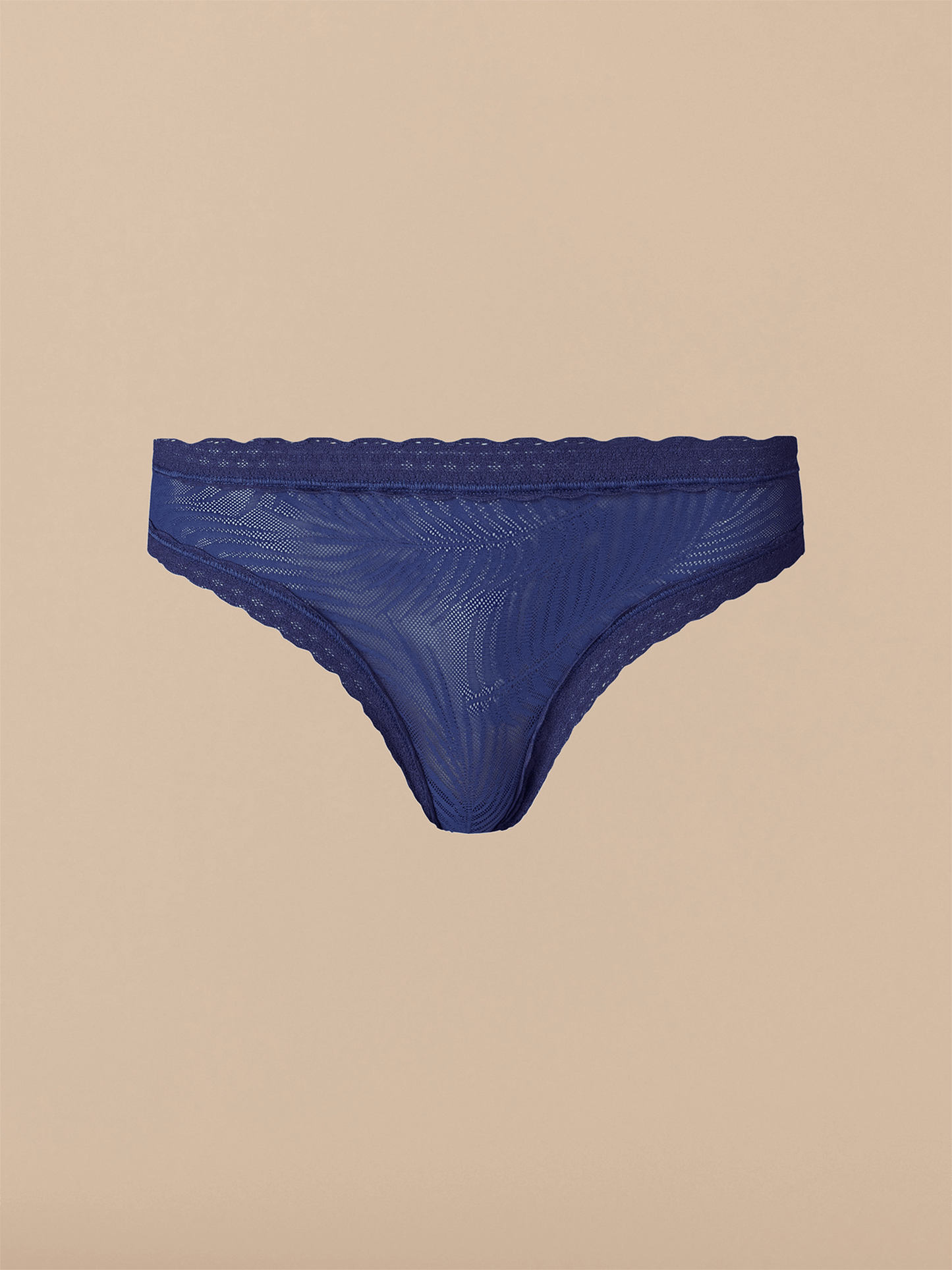 All Over Lace Tanga | Navy Feather