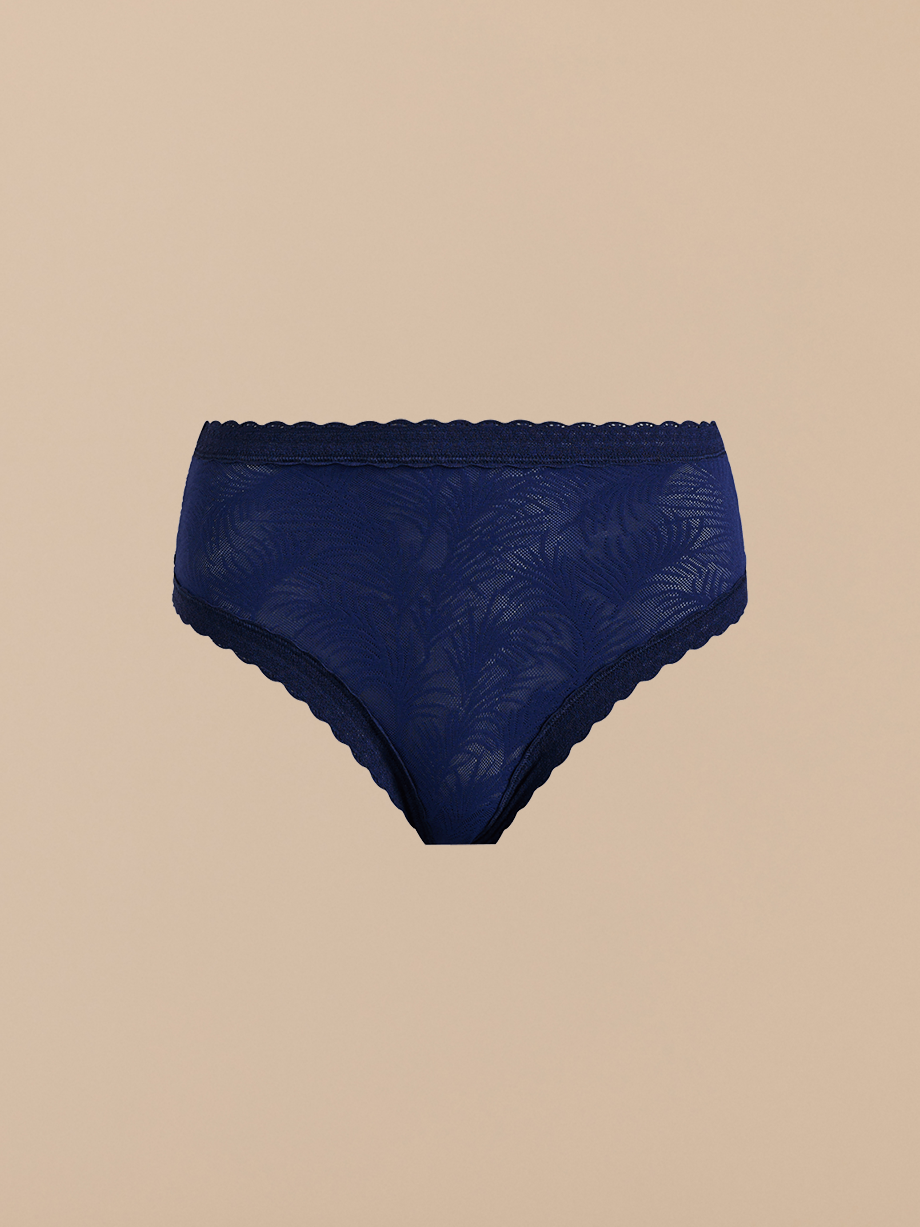 All Over Lace High-Waist Brief | Midnight Navy