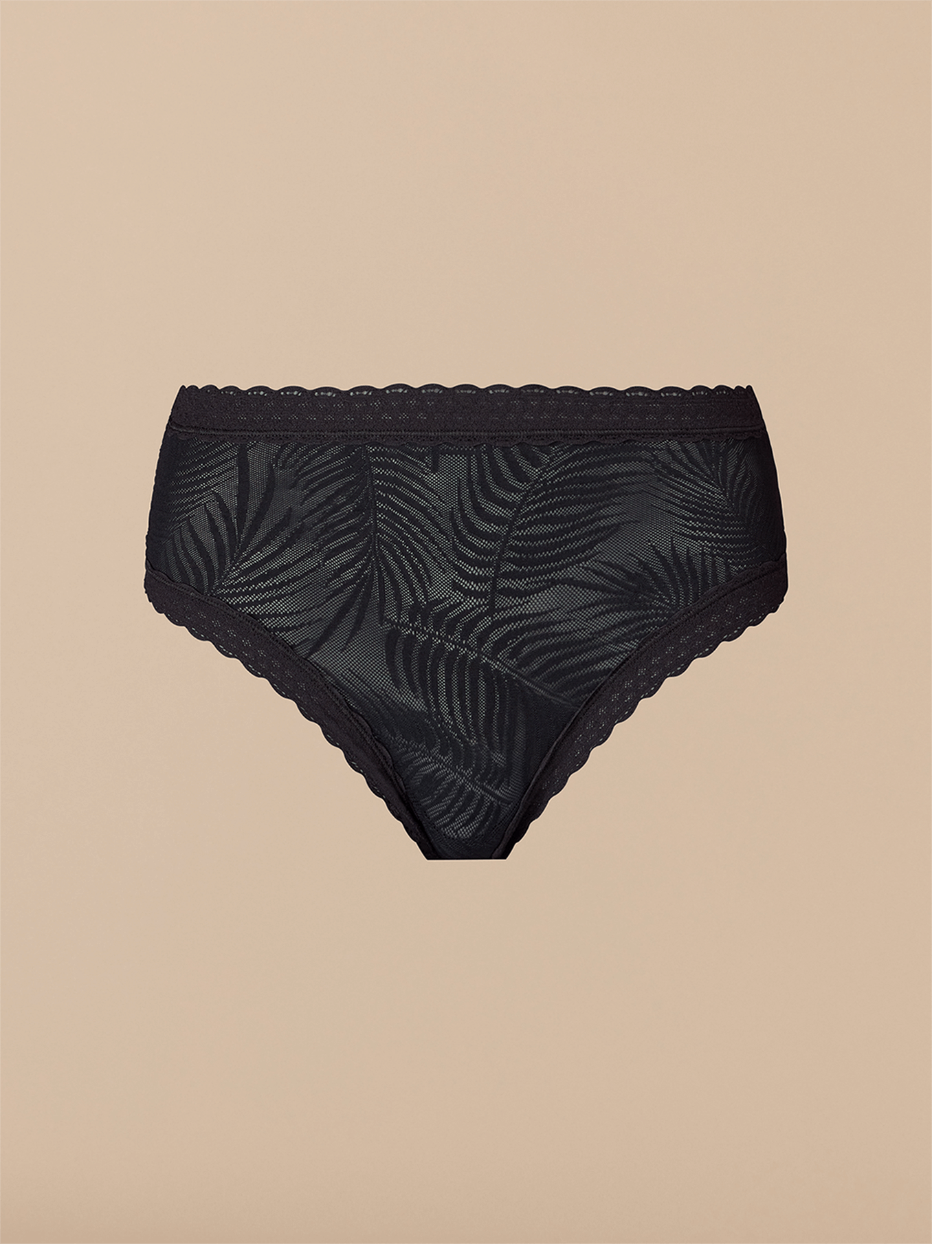 All Over Lace High-Waist Brief | Black Feather