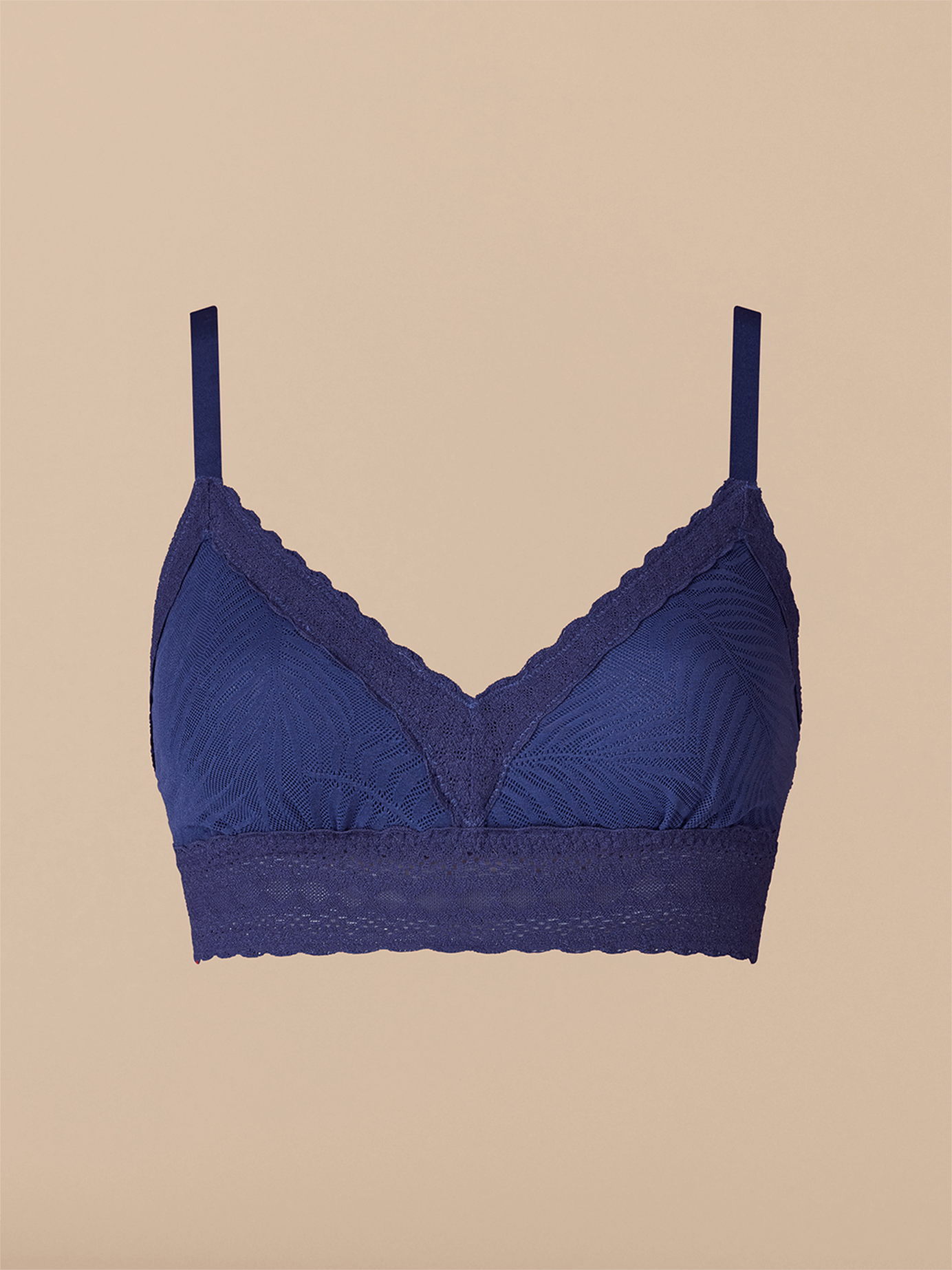 All Over Lace Longline Bralette | Navy Feather