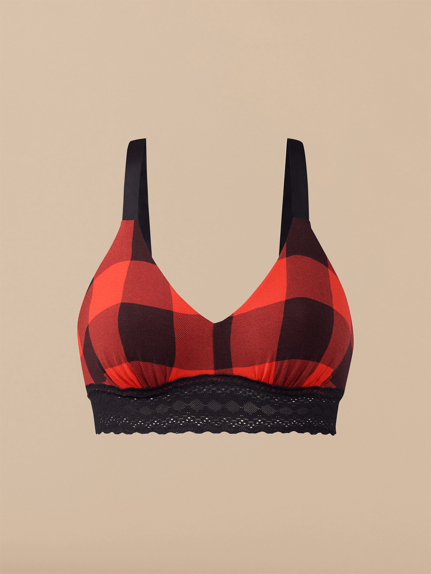 FeelFree Lace Longline Bralette | Buffalo Plaid