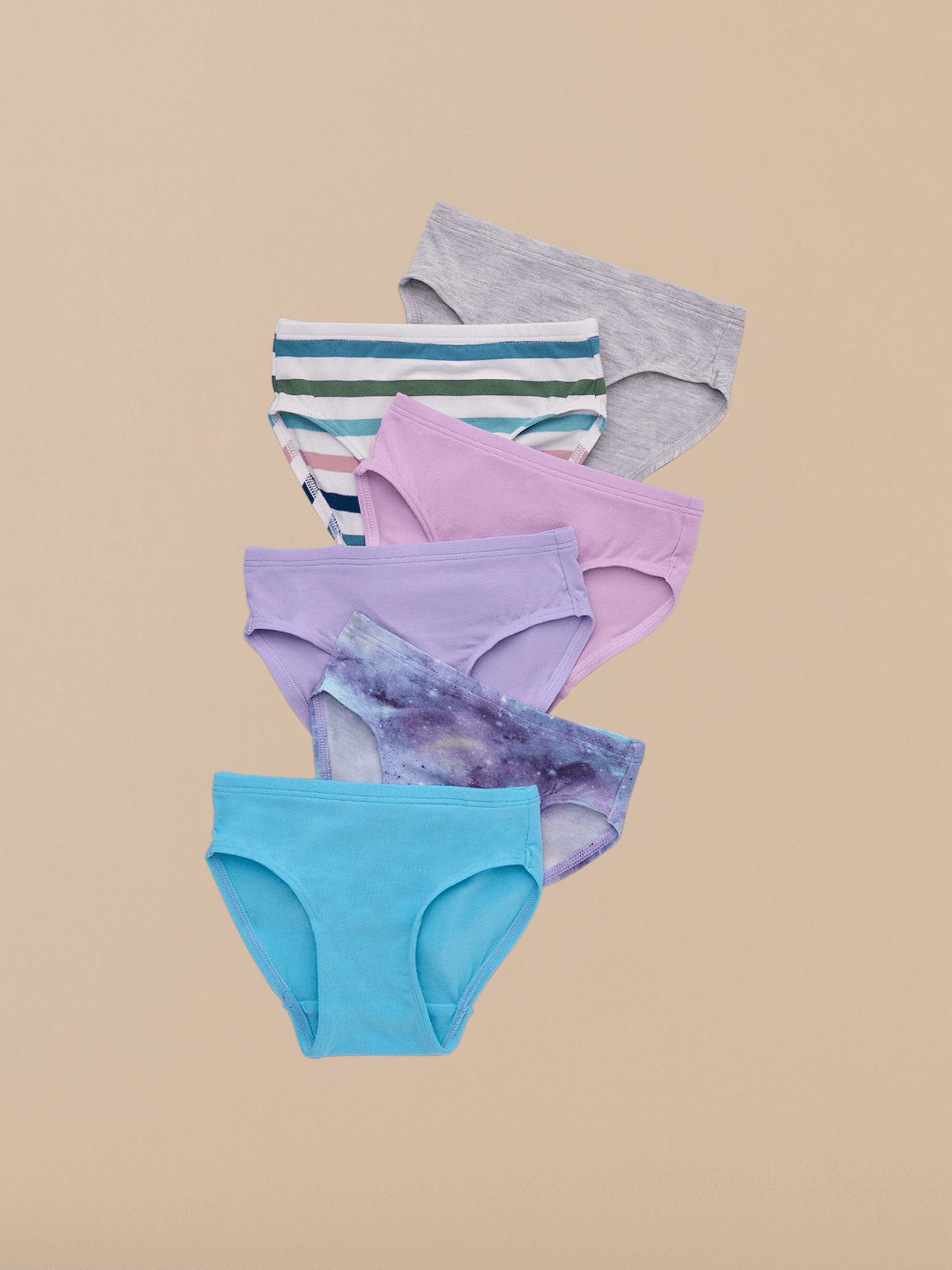 Girls Bikini Brief 6-Pack | Galaxy Stripe Pack