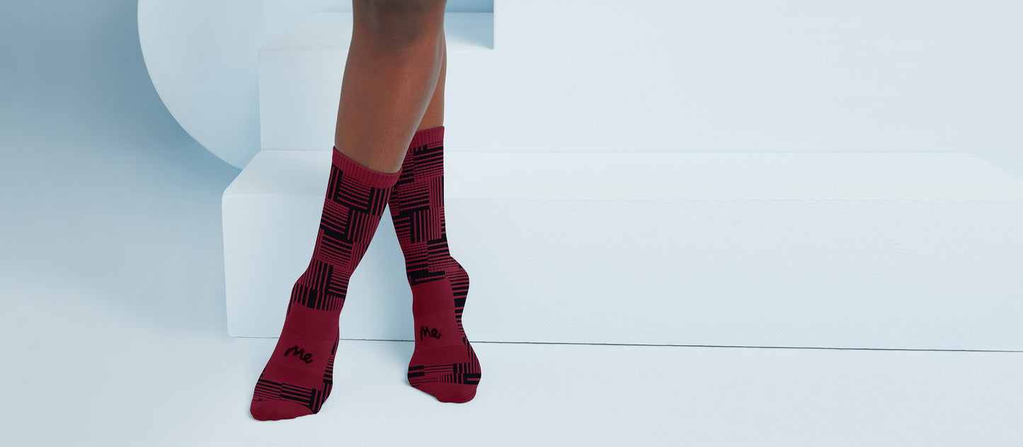 MoveMe Crew Sock | Basket Plaid