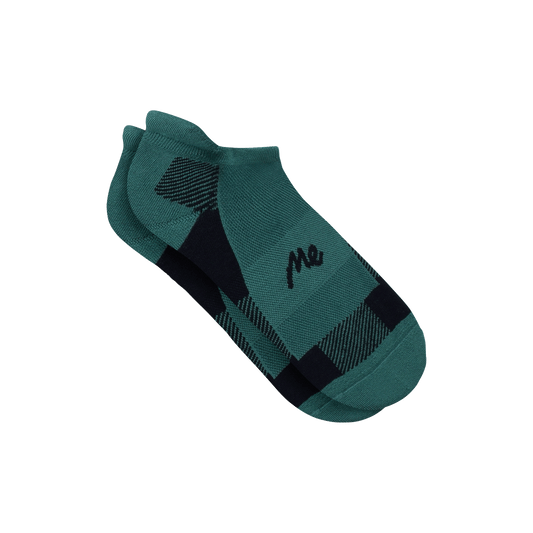 MoveMe Ankle Sock | Green Plaid