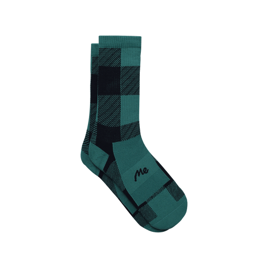 MoveMe Crew Sock | Green Plaid