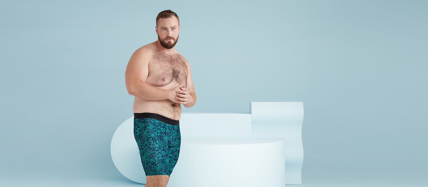 MoveMe Long Boxer Brief w/ Fly | Blue Marble