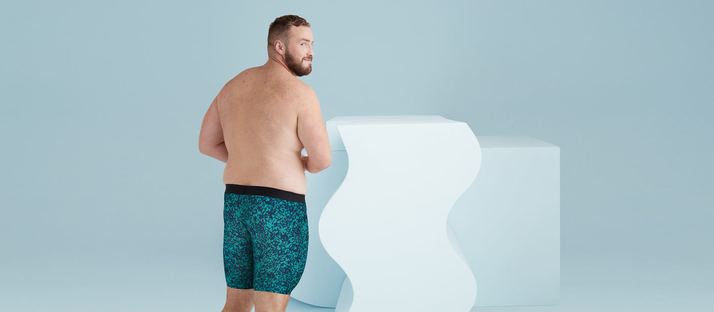 MoveMe Long Boxer Brief w/ Fly | Blue Marble