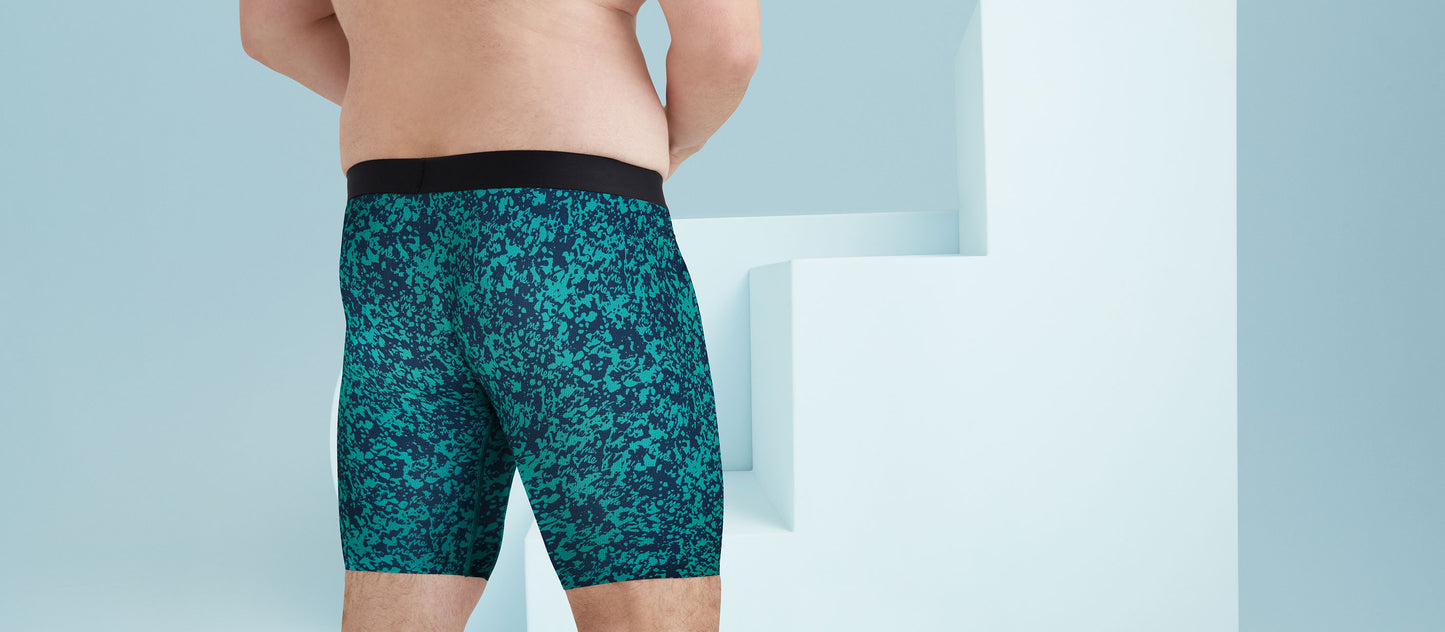 MoveMe Long Boxer Brief w/ Fly | Blue Marble