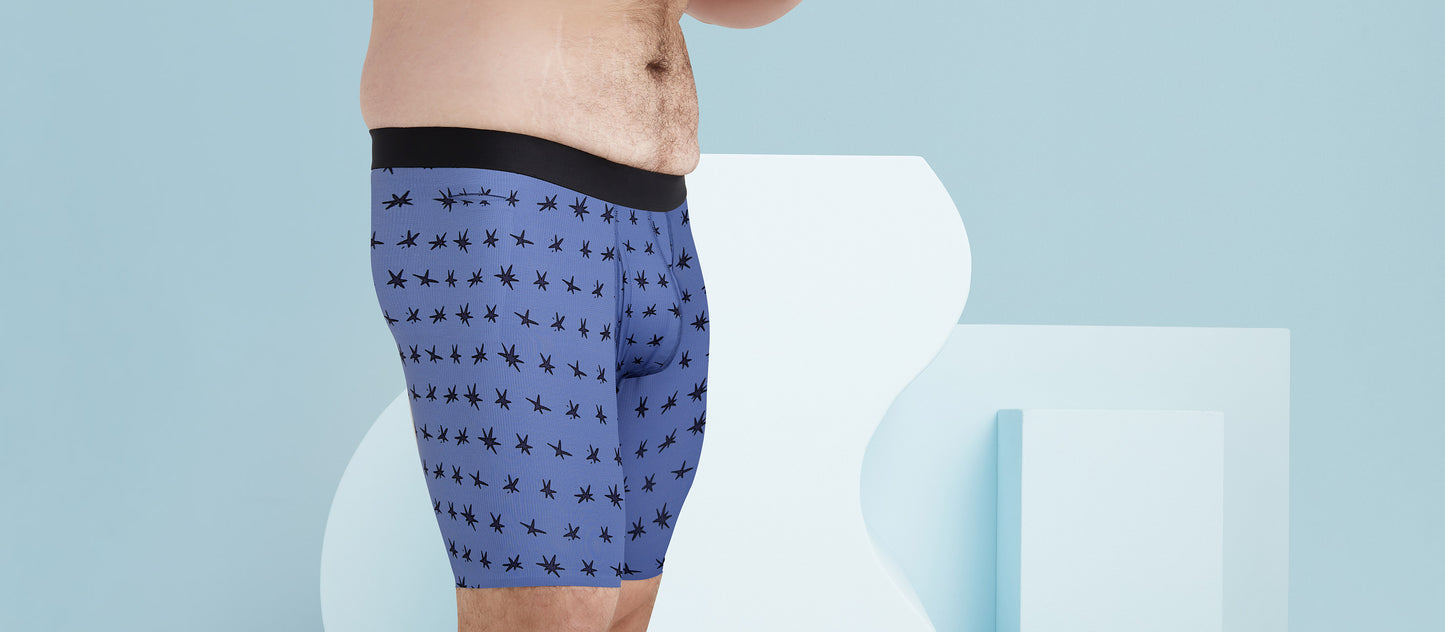 MoveMe Long Boxer Brief w/ Fly | Night Sky