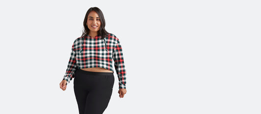 UltraModal™ Crop Hoodie  | Tartan Plaid