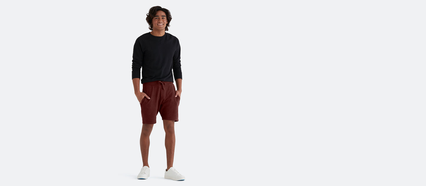 Men's French Terry Shorts | Heather Burgundy