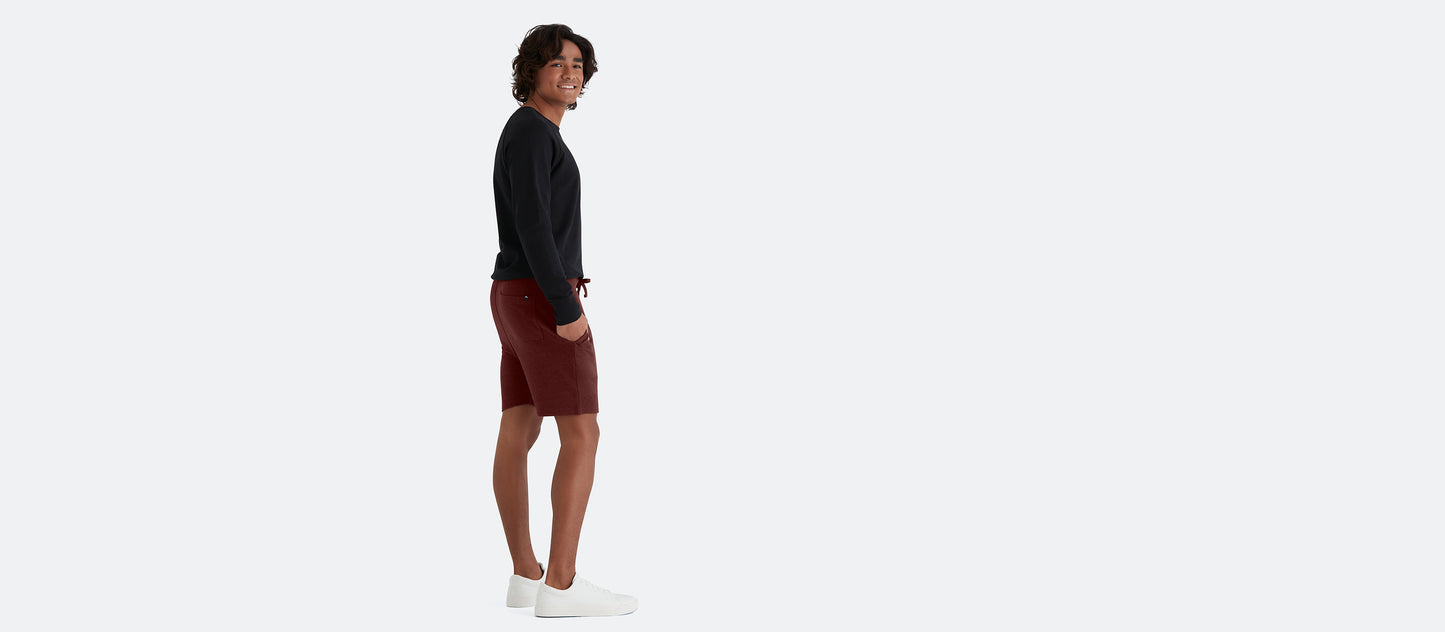 Men's French Terry Shorts | Heather Burgundy