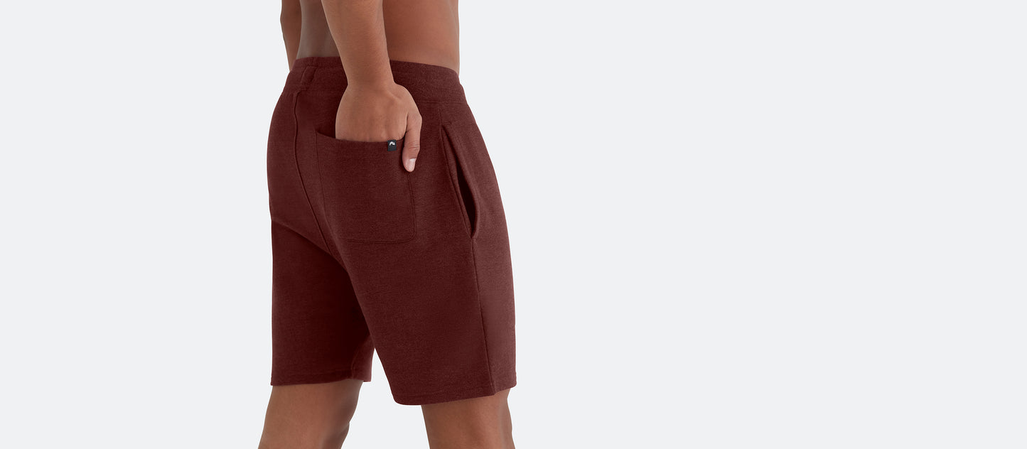 Men's French Terry Shorts | Heather Burgundy