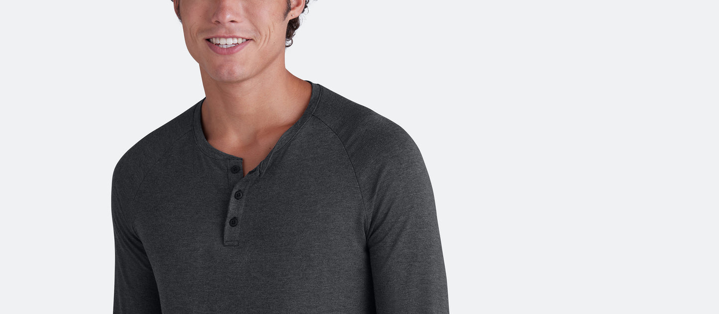 Men's Modal Henley | Heather Charcoal