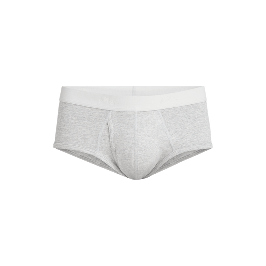 Stretch Cotton Brief w/ Fly | Heather Grey