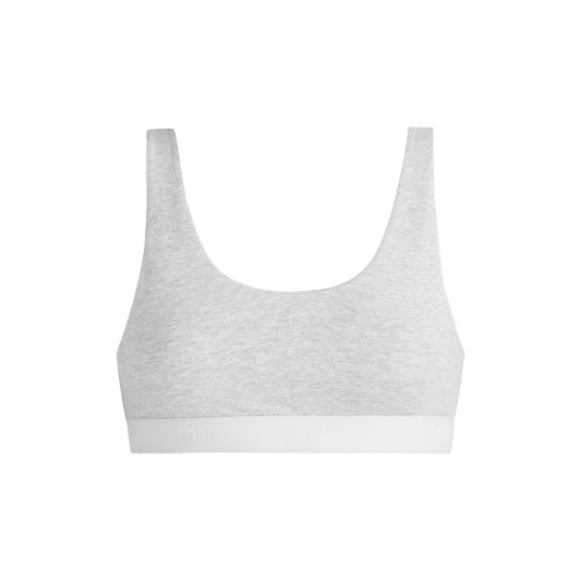 Stretch Cotton U-Neck Bralette | Heather Grey