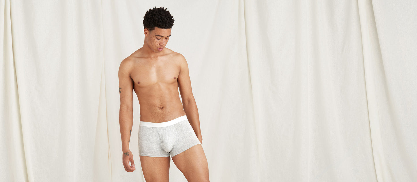 Stretch Cotton Trunk w/ Fly | Heather Grey