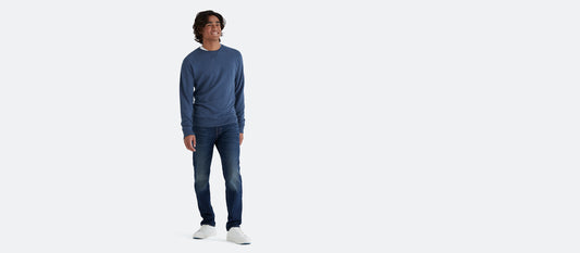 Men's French Terry Crew Sweatshirt | Heather Navy