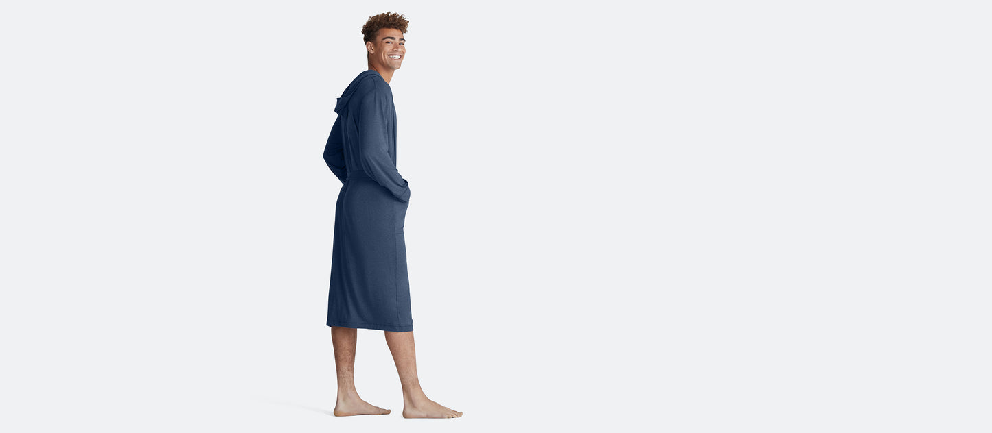 Unisex Hooded Modal Robe | Heather Navy