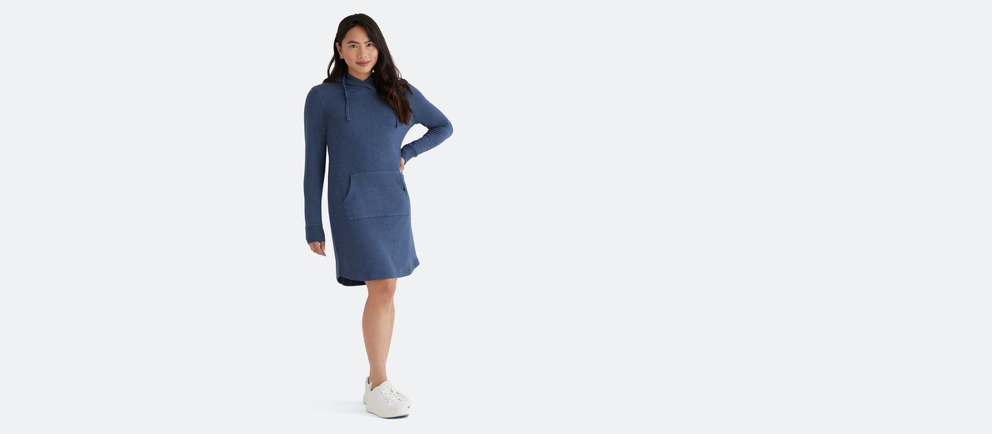 Women's French Terry Hooded Dress | Heather Navy