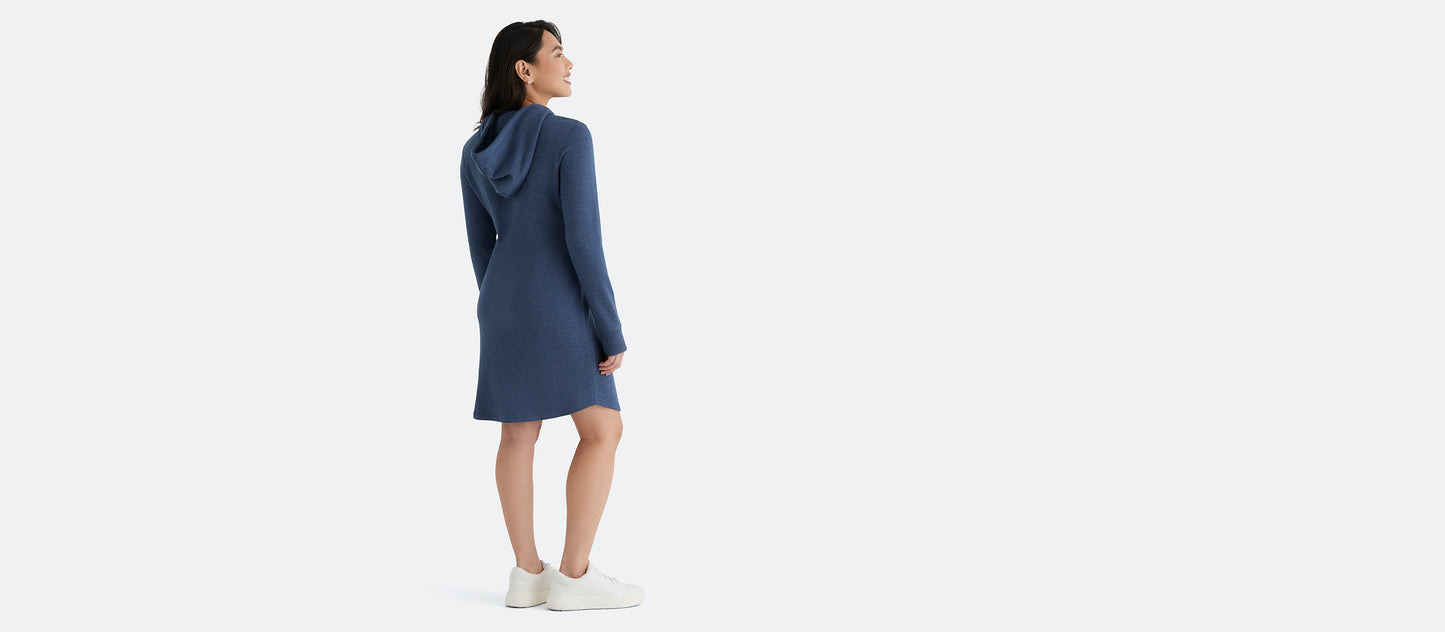 Women's French Terry Hooded Dress | Heather Navy