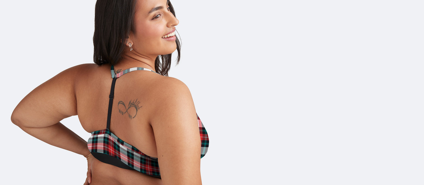 UltraModal™ Core T-Back Bralette | Tartan Plaid