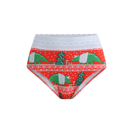 FeelFree Lace High-Waisted Brief | Cozy Dino