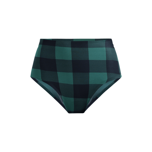 MoveMe High-Waisted Cheeky | Green Plaid