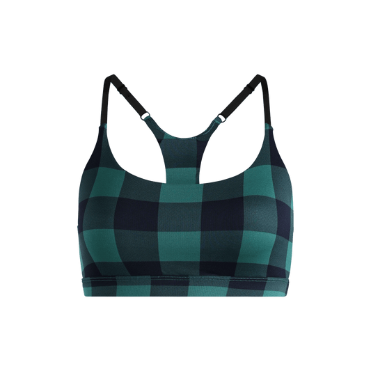 MoveMe Racerback Bralette | Green Plaid