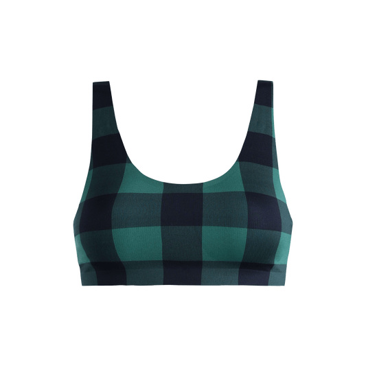 MoveMe Scoop Bralette | Green Plaid