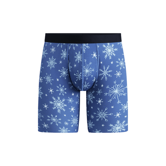 MoveMe Long Boxer Brief w/ Fly | Snowflakes