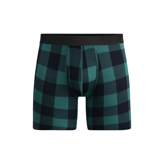 MoveMe Boxer Brief w/ Fly | Green Plaid