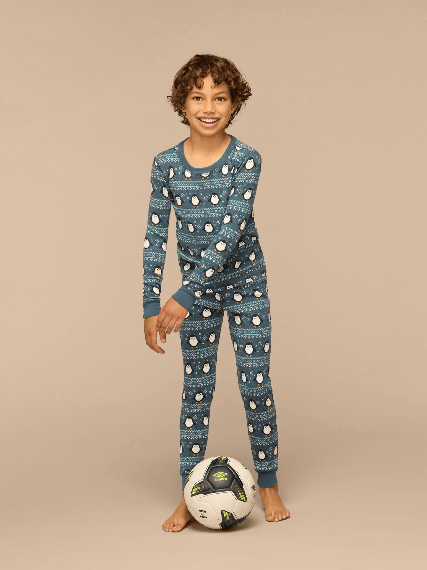 Kid's Waffle PJ Set | Penguin Sweater