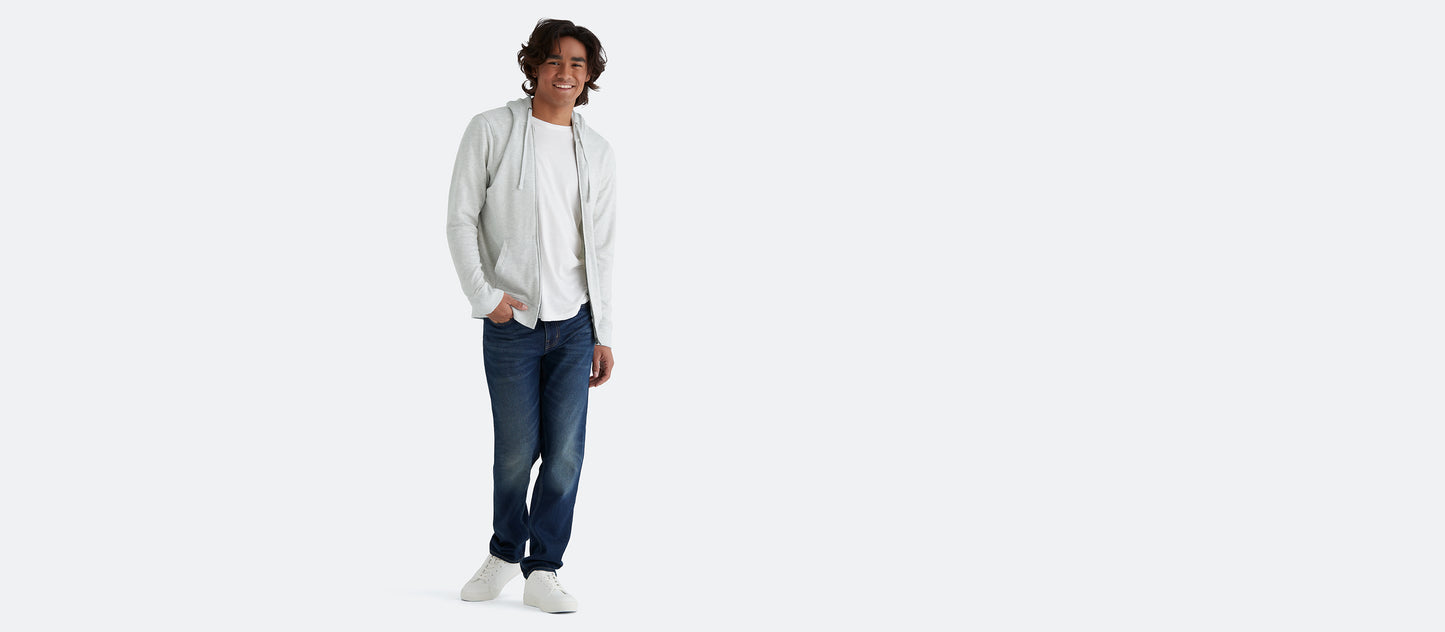 French Terry Zip Hoodie - Men's | Light Heather Grey