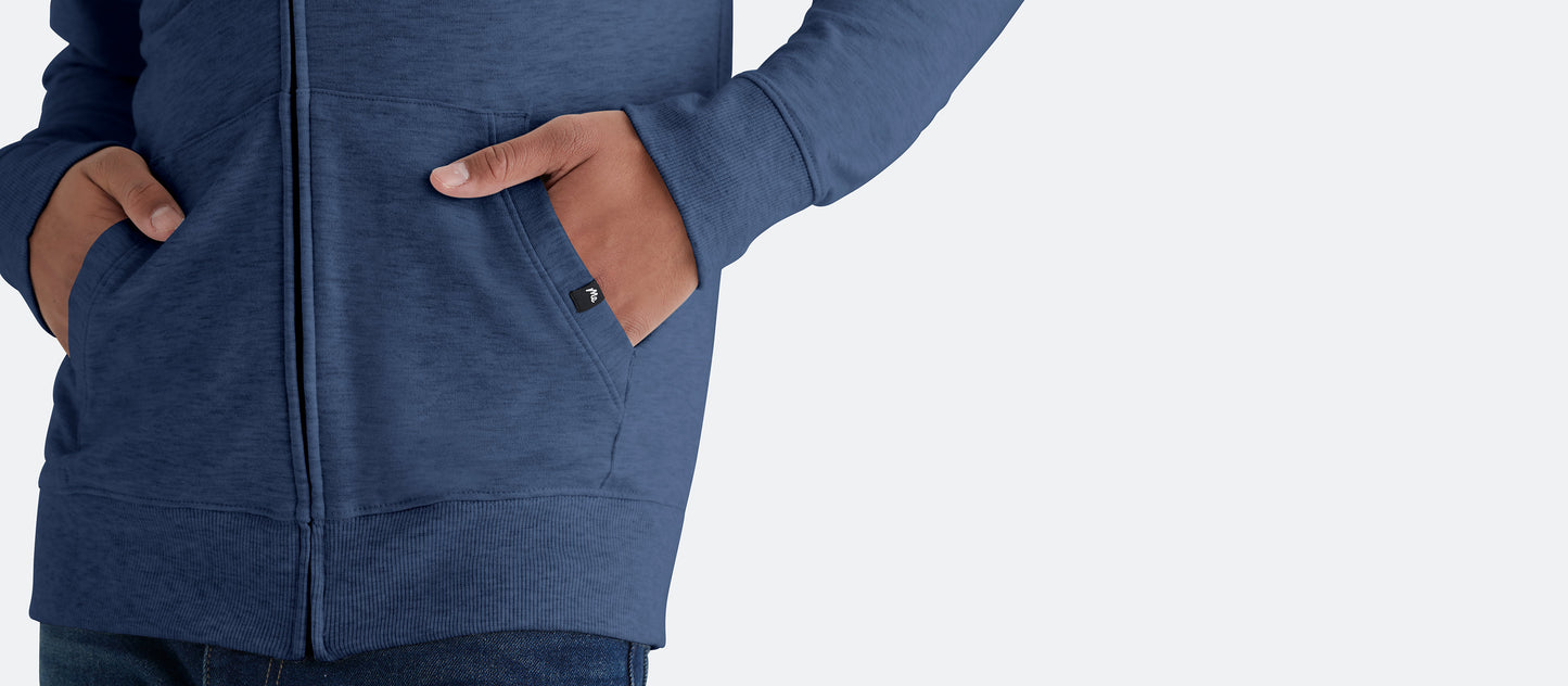 Men's French Terry Zip Hoodie | Heather Navy