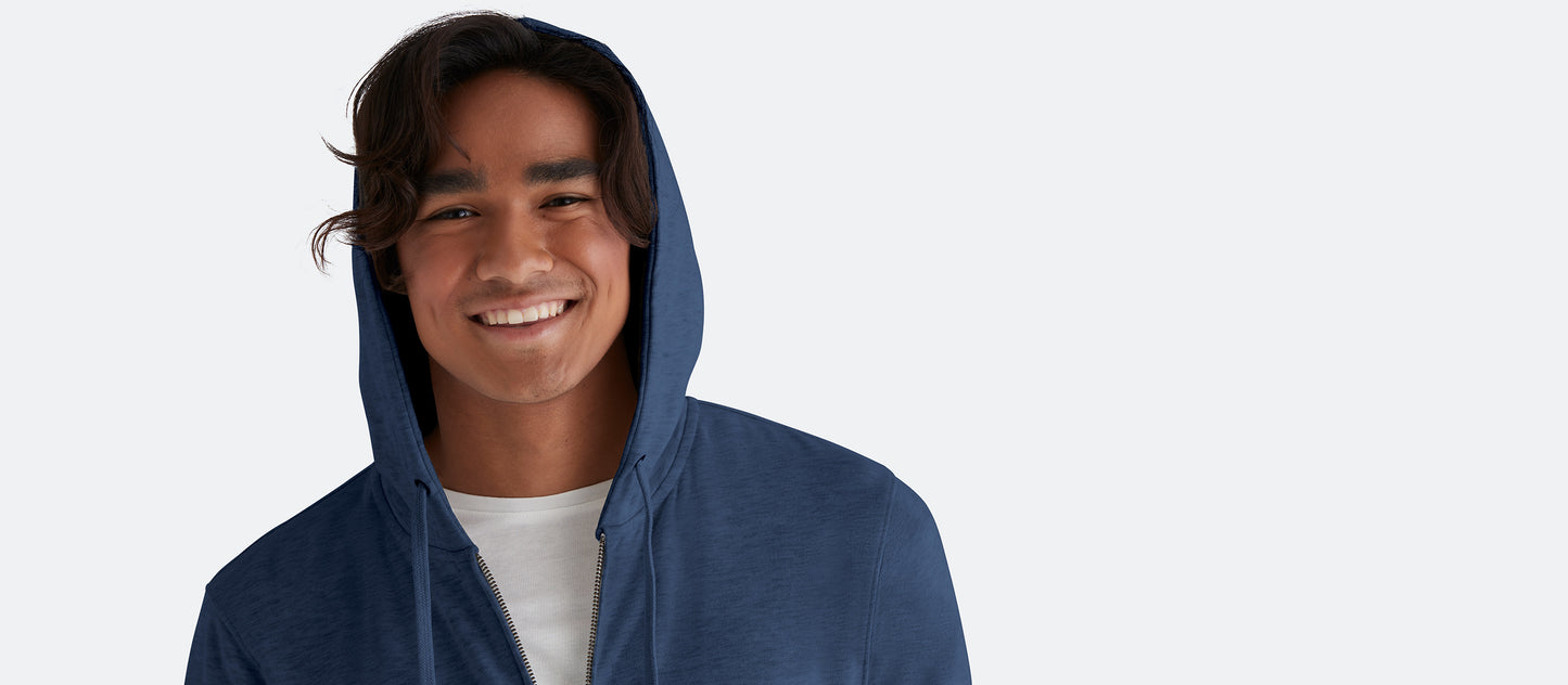 Men's French Terry Zip Hoodie | Heather Navy