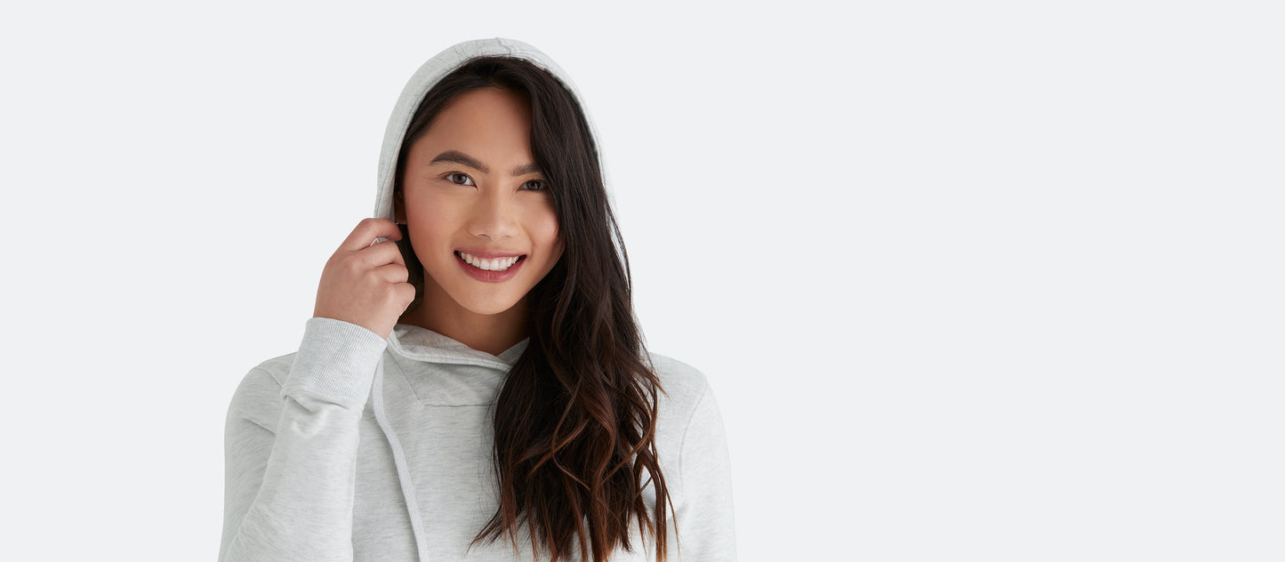 French Terry Hooded Dress | Light Heather Grey