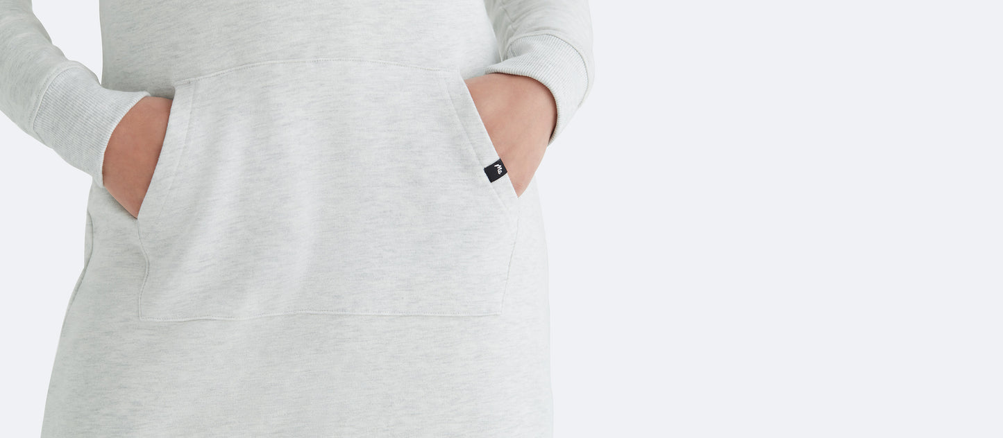 French Terry Hooded Dress | Light Heather Grey