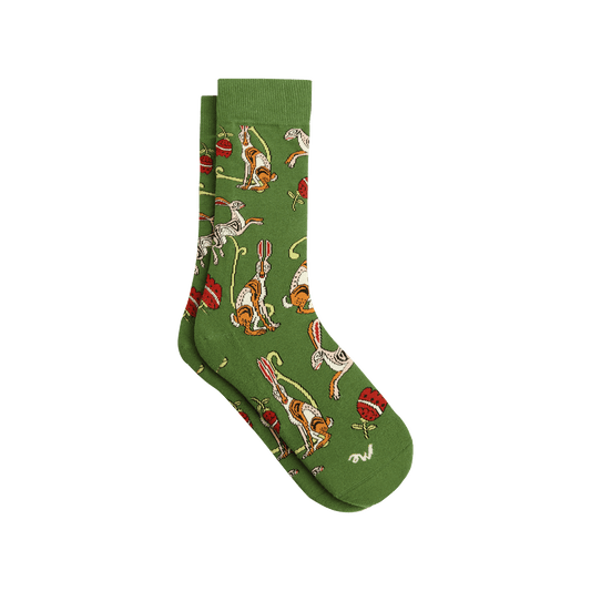 Crew Sock | Love, Flowers, & Hares