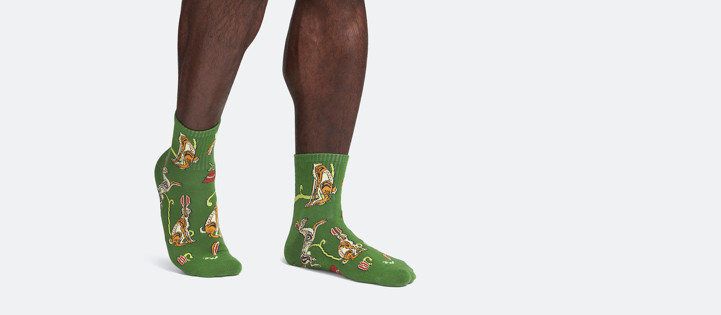 Quarter Sock | Love, Flowers, & Hares