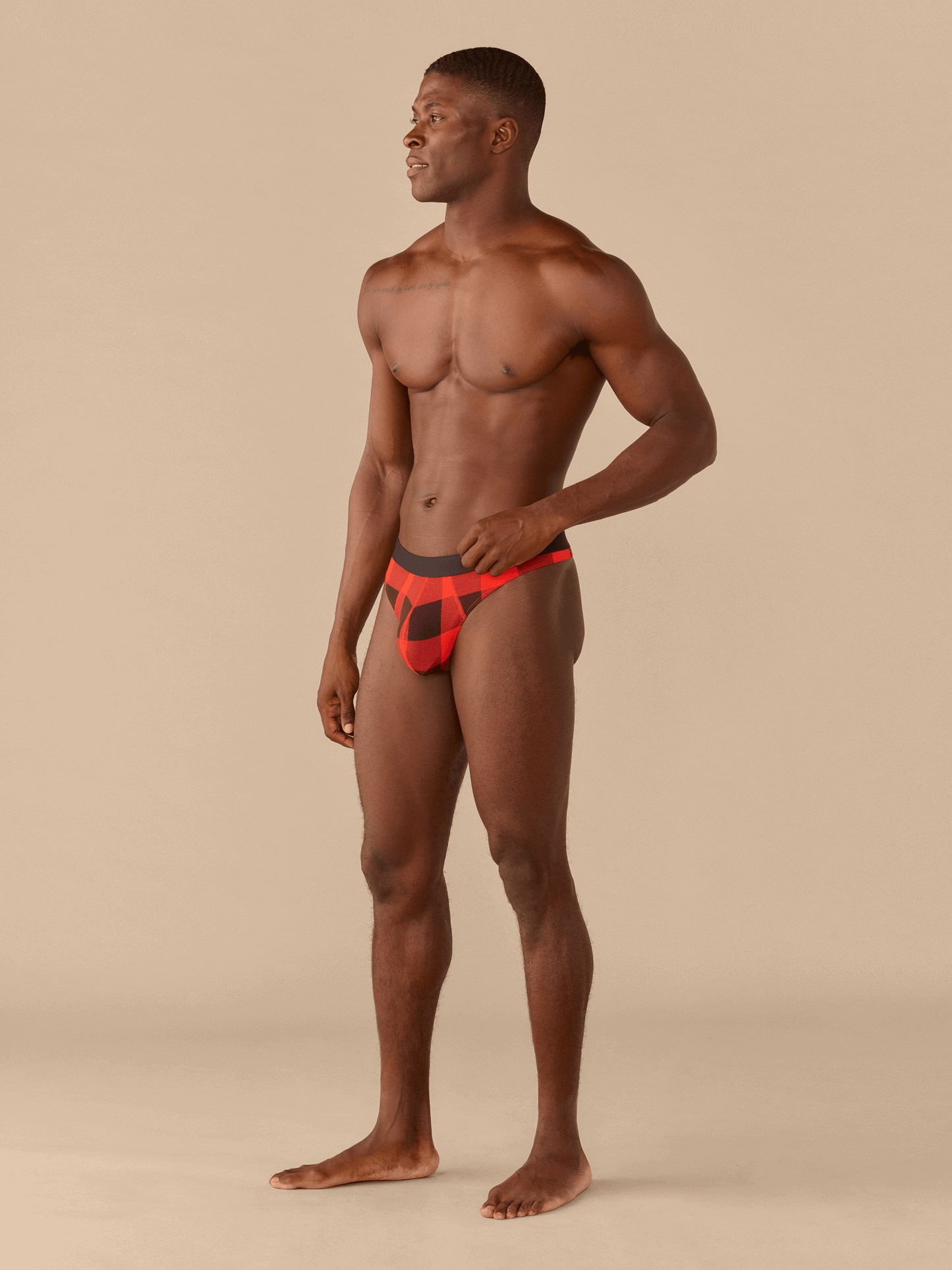 Pouch Front Thong | Buffalo Plaid