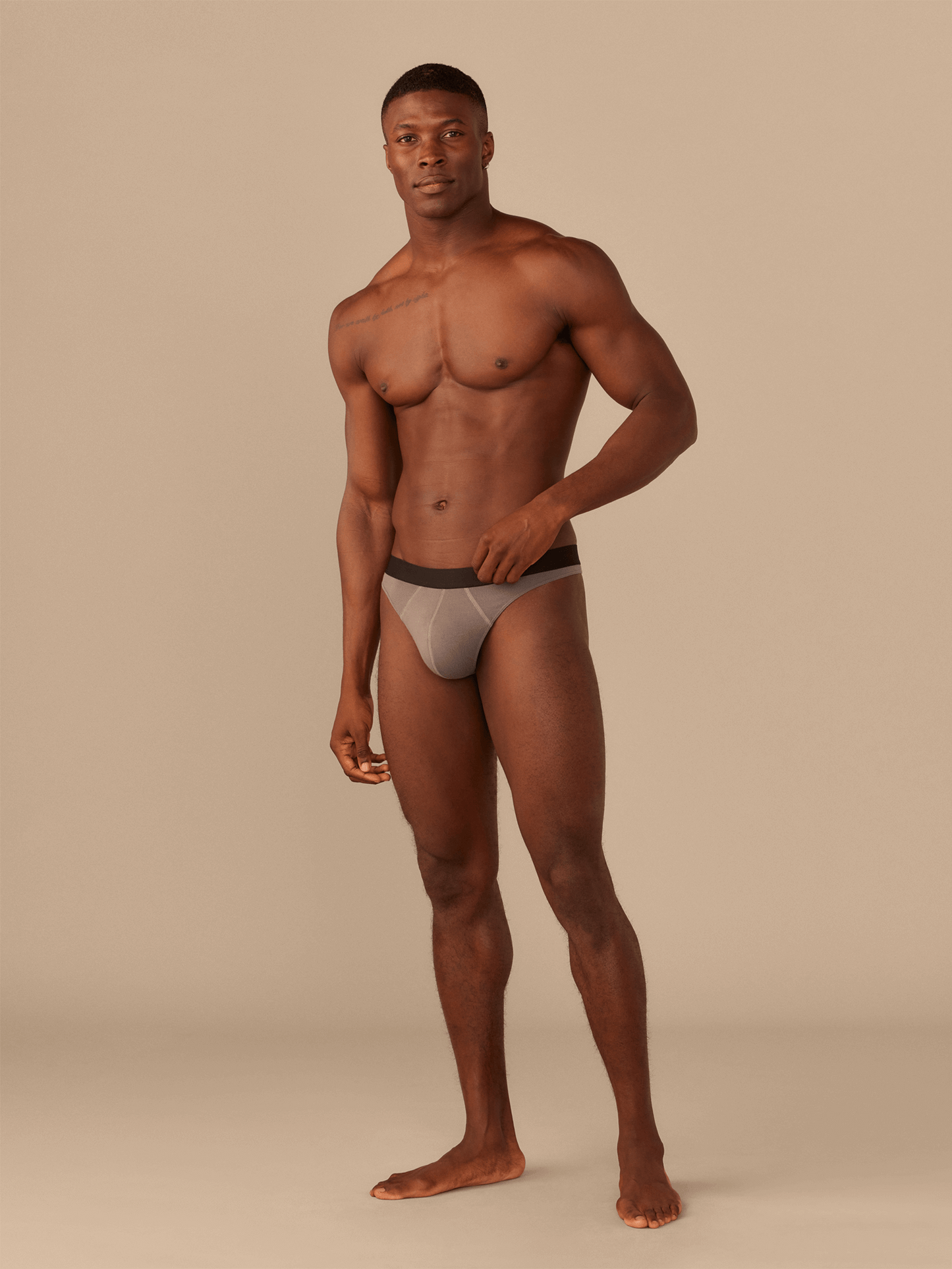 Pouch Front Thong | Grey