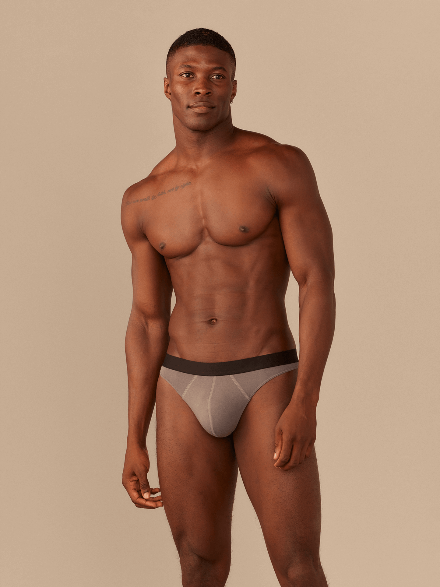 Pouch Front Thong | Grey